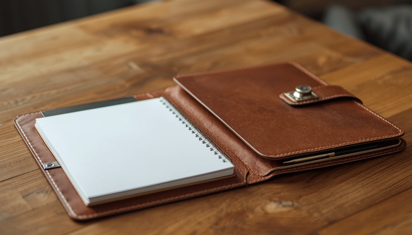 Kontorsmapp och anteckningsblock från Vomrelongroz